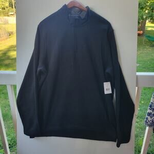 Wrangler Authentics Pullover 1/4 Zip Men Large Black Polyester New